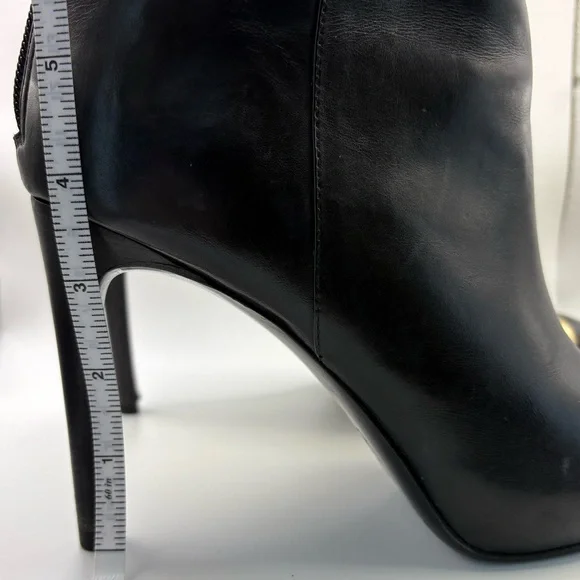 Tory Burch Pacey Black and Gold Ankle Booties - Picture 10 of 11